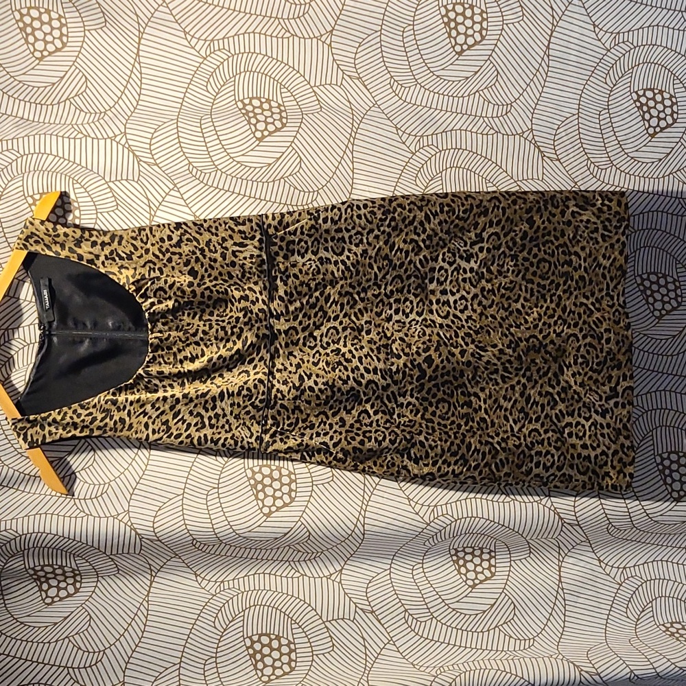 Tahari Leopard Print Satin Dress